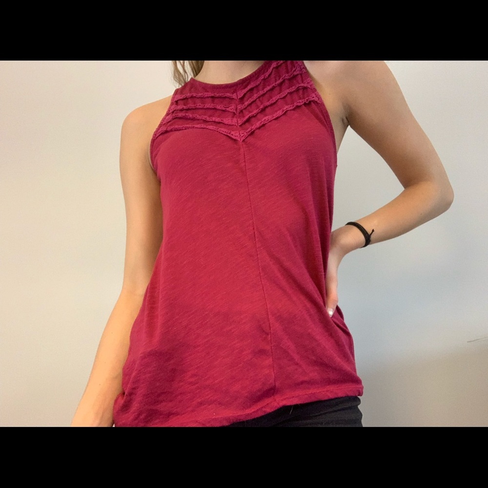 Arizona Jean Co. Maroon Tank top with detail
